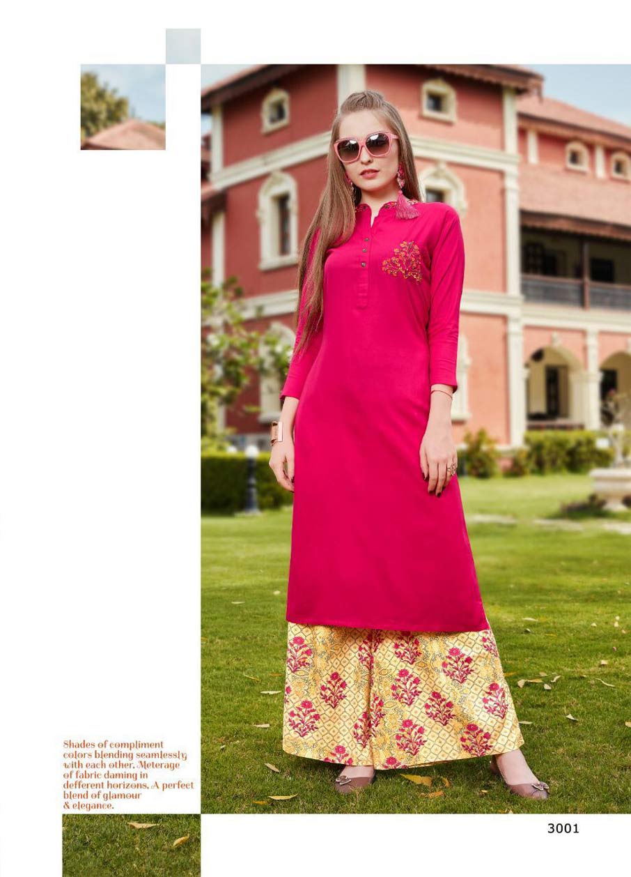Bella's Vol-2 Rutu Creation Printed Kurti with Palazzo Bella's Vol-2 Rutu Creation Printed Kurti with Palazzo